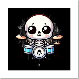 Skeleton Drummer Rattling Rhythms Posters and Art